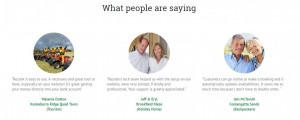 customer testimonials on website